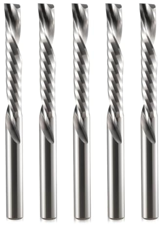 Fresas CNC de 4 mm de diámetro de vástago, 4 mm de diámetro de corte, 25 mm de longitud de corte, 1 hélice, fresas de ranura en espiral para madera, fresas CNC, para acrílico, PVC, MDF, aluminio, 5