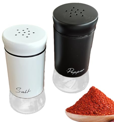 Jubepk Salero, contenedor de condimentos, dispensador de sal recargable, para cocineros caseros, mesa de comedor, cocina, patio, picnic, oficina, área de almuerzo, bufé, restaurante