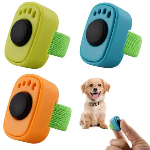 MOLZINY 3 Piezas Clicker para Adiestramiento Perro Clicker para Perros con Anillo de Dedo Clics de Entrenamiento para Perros para la Muñeca Perro Gato bediencia Entrenamiento De Refuerzo Positivo