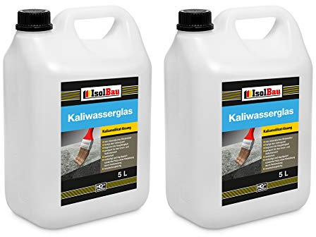 Isolbau Kaliwasserglas 28/30° - 2 x 5 Liter Kaliumsilikat-Lösung als Haftgrund & zur Abdichtung - Wetterfest für Innen- & Außenbereich