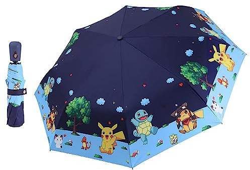 Rosavida Kids Folding Umbrella- Automatic Open- Cartoon- UV Protection- Travel Umbrella Compact Windproof for Girls Boys Women ＃4
