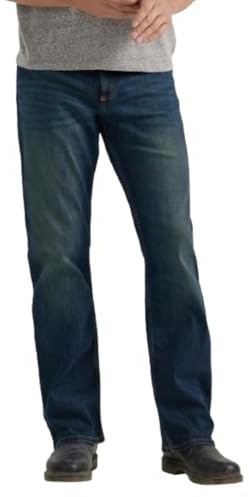Wrangler Authentics Men's Premium Relaxed Fit Boot Cut Jeans, Dirt Road, 38W 30L UK