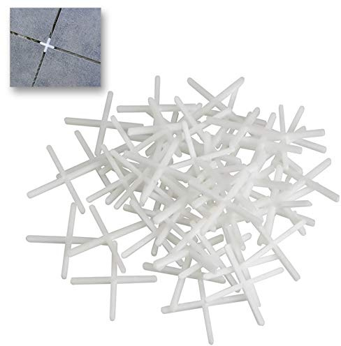 DRAAK Fliesenkreuze, 4 mm, große und kleine Fliesen, Fugen und Abstände, zum Verlegen von Fliesen 100 Stück
