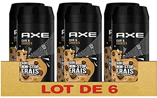 AXE Deodorant Herren Spray Leder & Cookies, 48 Stunden non-stop frisch (6 x 200 ml)