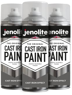 JENOLITE Pintura en aerosol de efecto fundido | HIERRO | crea el aspecto y la sensación de bronce fundido real en la mayoría de las superficies | 3 x 400ml