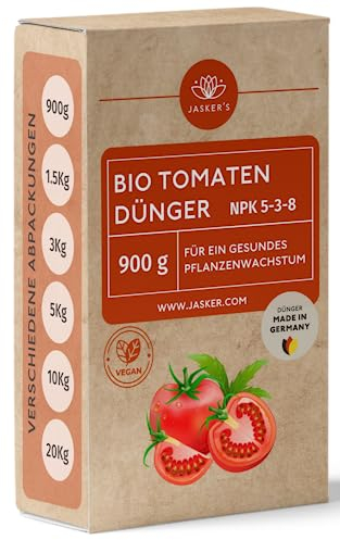 Bio Tomatendünger Langzeit 900 g - 100% Organischer Langzeitdünger mit Calcium & viel Kalium - Kalium Dünger - Bio Dünger Tomaten - Tomaten Dünger - Tomatendünger bio - Kaliumdünger
