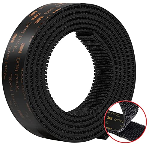 CANOPUS Dual Lock Extra Forte SJ3550 CF (25,4mm x 1m), Nastro Autoadesivo, (5 volte piu forti di Hook & Loop), Nastro di Montaggio per Pedalini per Chitarra, Uso Esterno e Interno, Nero