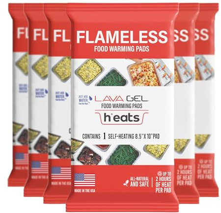 Flameless Food Warmers (6 Pack) – Disposable Pads to Keep Food Warm – Half Size Pan Warmers for Catering, Buffet, Parties & Chafing Dishes