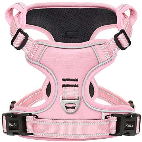HEELE Arnés para Perro pequeño sin tirones con Mango Suave, arnés Reflectante Ajustable para Cachorros, Pink, S