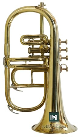 IMI Flügelhorn 4 Ventil BB Pitch Premium Qualität inkl. Mundstück und Tragetasche (Goldmessing)