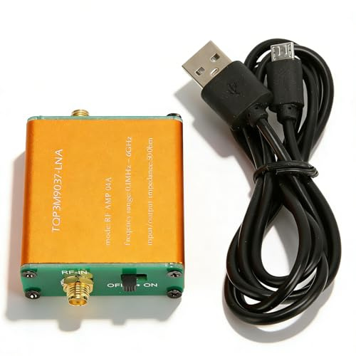 Low Noise Amplifier, 20dB High Gain LNA RF Power Preamplifier Module 0.1MHz to 6GHz Full Band LowNoise Amplifier Professional LowNoiseAmplifier Module Board (Shipped Without Battery)