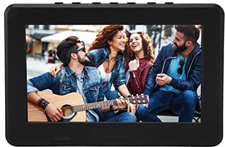 Tragbarer Digitalfernseher, Kompakter Wiederaufladbarer MP5 Player mit USB SD PVR Antenne für Auto Camping ABS LED 17,8 cm (7 Zoll) 1280 x 800 mit Fernbedienung Ständer EU Adapter