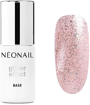 NÉONAIL UV Nagellack - Base Coat Gel UV - Glitter Effect Base Rose Twinkle - Unterlack Für Nägel Lack Gel - Modeling Base - 7,2 ml