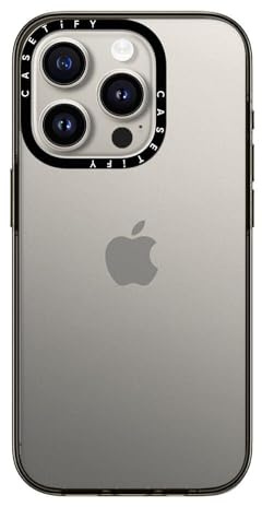CASETiFY Compact Case for iPhone 15 Pro [Lightweight / 4ft. 2X Military Grade Drop Protection/Slim] - Clear Black