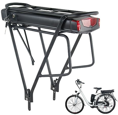 Batteria per e-bike 36 V 13 AH EBike Battery 250 W/350 W/500 W/550 W Pannier Rack Ebike Battery with Pannier Rack for 24/26/28 Inch V-Brake Rear Wheel Bike Mifa, Aldi, Prophete, Rex
