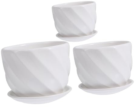 Supvox 1 Blumentopf aus Keramik Indoor Plants zimmerpflanzen blumenbank Flower pots Wohnkultur pflanzer dekor kreativer Blumentopf Mode schmücken Blumenbehälter Topfpflanze Weiß
