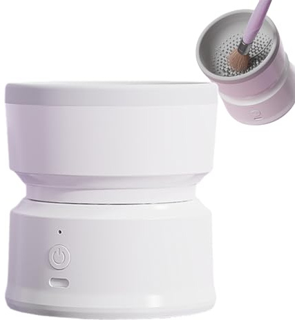 Makeupborste rengöringsmaskin, bärbar USB kosmetiska borstar rengöringsmedel, elektrisk makeupborste rengöringsmaskin, 1200 varv/min snabbrengöring, för alla storlekar skönhet sminkborstset (B)