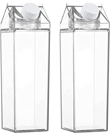 Botellas de agua de cartón de leche, reutilizable, botella de agua aislada, evita fugas, botella de agua sostenible, botella de agua de cartón de leche de vidrio, recipiente de leche