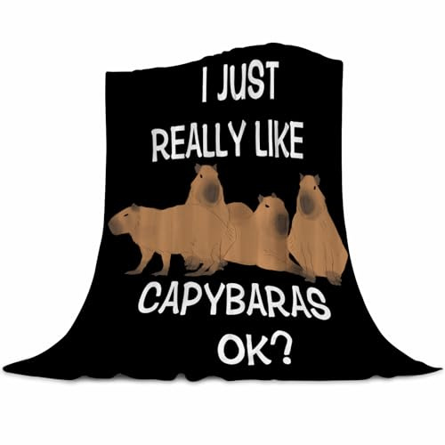 Gaakvrr Bonita manta de animales de Capibara, cobija de franela para cama, acogedora y ligera, regalos de felpa para niños, niñas, sofá, dormitorio, todas las estaciones, decoración del hogar, 150 x