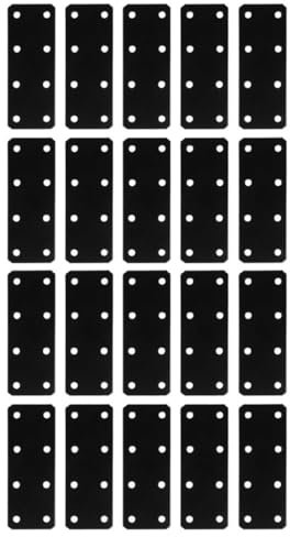 MUSISALY 20st Eisenbleche Befestigungsbügel Reparieren Schwarze Gerade Klammer Connectix Ausbesserungsbleche Reparatur Befestigungsbügel Gerade Eckstrebe Zaunverbindungsklammer