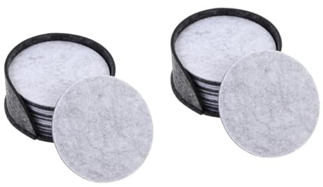 Garneck 2 Juegos Juego De Posavasos De Fieltro Portavasos Manteles De Mesa Posavasos De Corcho con Soporte Plato De Servir Ovalado Taza Bandeja Black Sintió 10 Uds * 2