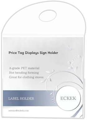 ECKEK Etikettenhalter, Preisschilder, Schilderhalter, Datenkartenhalter, Anzeigenständer für Einzelhandel, Kleidung, Preisschilder, S 60 x 60 x 30 mm, 10 Stück