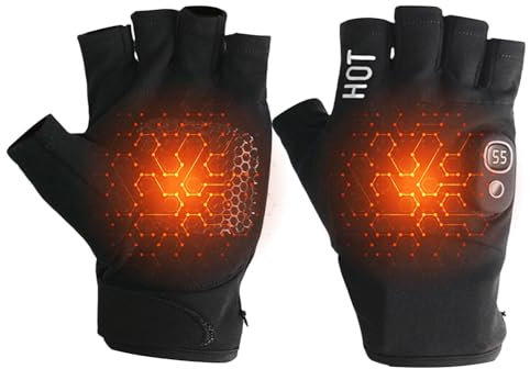 Guantes calefactores recargables – Guantes calefactores de invierno para hombres y mujeres | Batería de larga duración, impermeable y resistente al viento, ideal para actividades en clima frío, esquí,