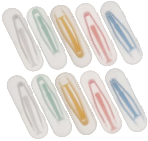 TOVINANNA 5sets Contact Removal Tools Contacts Lens Stick Tweezers for Travel Lens Picker Tool Silicone Case