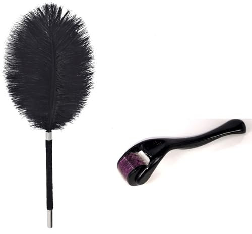chatouilleur de plumes et rouleau de massage à pointes, jouet adulte à double stimulation pour couples, taquin doux, jouet sensoriel BDSM léger pour débutants