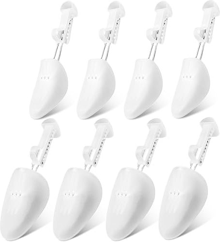 GBKDQQ 4 paia di tendiccarpe per uomo/donna/uomo, in plastica, per scarpe e scarpe, lunghezza regolabile, taglia 34-39/39-46, per donne o uomini, bianco, bianco, 44 1/3