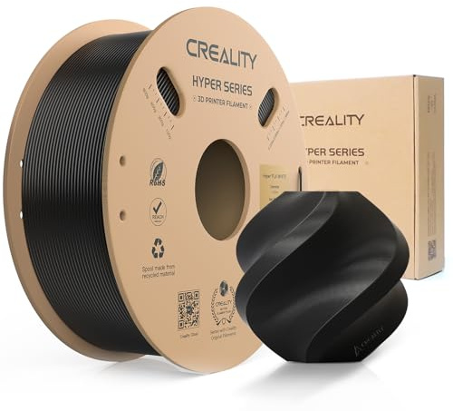 Creality PLA Filament Hyper PLA 1,75 mm Filament für 3D-Drucker High Speed 30-600 mm/s Maßgenauigkeit +/- 0,02 mm Kompatibel mit den Meisten 3D Druckern,1kg Schwarz
