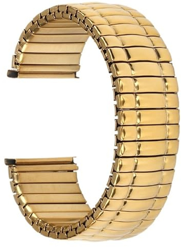 NGNKMPMCTK Uhr Elastische Feder Elastisches Uhrenarmband Elastisches Metall Elastisches Armband Vintage Uhrenkette(Gold_20mm)