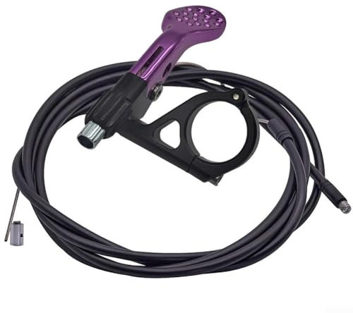 Palanca de control de tubo de asiento de elevación de bicicleta para tijas de sillín cuentagotas, controlador de aleación de aluminio anodizado con agarre mejorado (morado)