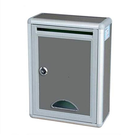 LJTHUU Post Box, Lockable Stainless Steel Mailbox American Home Apartment Security Letterboxes with 2 Keys, 28.5 × 21.5 × 10.5 Cm for Outside Wall, Wedding