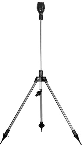 Aspersor de trípode – Aspersor de césped ajustable, aspersor de agua telescópico, sistema de riego de trípode resistente, aspersor de jardín giratorio de 360 grados, herramienta de riego de largo
