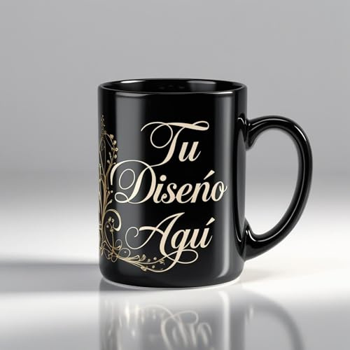Fresh-KO - Taza Negra Personalizada - Taza personalizada con foto - Regalo personalizado - Tazas personalizadas - Tazas originales para regalar - Regalo original - Taza Cafe - Caneca