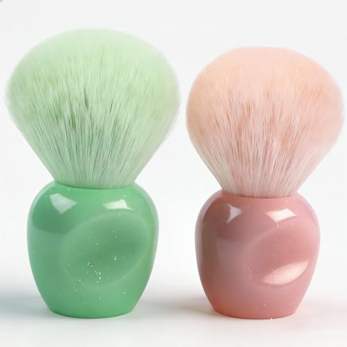 2 Piece Nail Dust Brush Set | Professional Salon & Home DIY Manicure Tools, Transparent Hollow Base for Enhanced Grip, Soft Shed-Resistant Kabuki Bristles for Acrylic Nail Dust Remova
