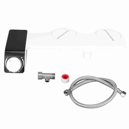 Toilet Bidet Dual Nozzle Adjustable Pressure SELF Cleaning for Men Women Elderly Children White (Asia/AustraliaG 1/2)