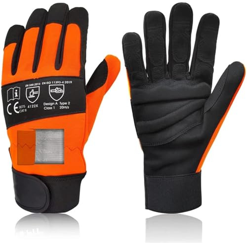 Guanti da Taglio, 1 paio di guanti da lavoro sicurezza in pelle for moto, protezione contro la su entrambe le mani, guanto meccanico resistente al taglio, imbottitura in EVA spessa(L)