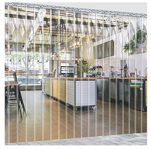 Cortina de Tiras de PVC, Cortina de plástico PVC Transparente e Impermeable - Tiras para Puertas de congeladores y contraventanas para fábricas, almacenes, Balcones y Patios (120x240cm) - So