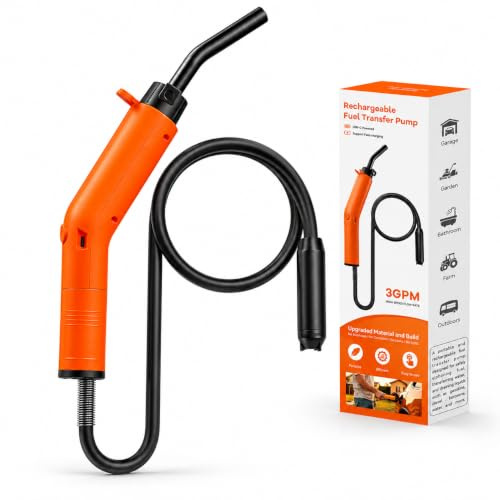 Fuel Transfer Pump 3GPM, Portable USB Rechargeable Electric Siphon Pump