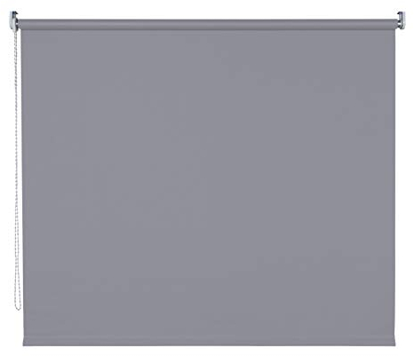 Verdunklungsrollo Fenster Tür Rollo Farbwahl Kettenzugrollo Seitenzugrollo Breite 60 - 200 cm Höhe 180 cm u. 240 cm Stoff lichtundurchlässig Metall Klemmhalter ohne Bohren (160 x 180 cm / Dunkelgrau)
