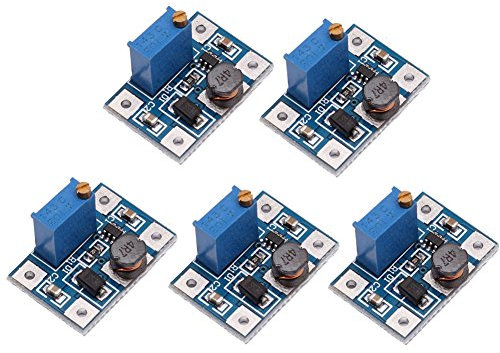 DollaTek 5PCS SX1308 DC Voltage Regulator Step Up Boost Converter Power Supply Module 2-24V to 2-28V 2A
