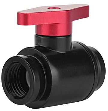 Mini vanne de refroidissement par eau, vanne à bille en femelle Vanne G1 / 4 avec poignée pour accessoires de système de refroidissement par eau (rouge)
