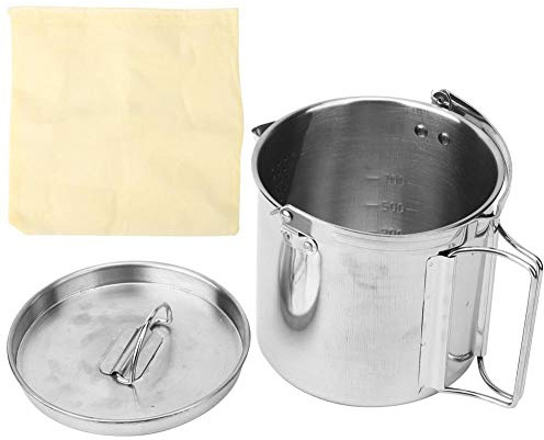 Keenso Acero Inoxidable al Aire Ecológico Camping Cafetera Campamento Colgante Olla Portátil Hervidor de Agua Uso múltiple Campamento Cafetera Equipamiento de hostelería para Exteriores