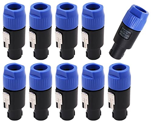 WANGCL 10 PZ NL4FC Cavi per Altoparlanti Spine Connettore Speakon Impermeabile Cavo da Speakon a Jack Spina Cannon con Twist Lock Adatto per Cavo Diametro 6~15mm - Blu
