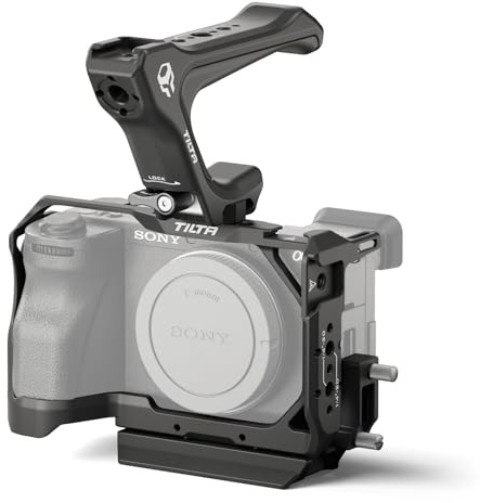 Tilta A6700 Cage, Gabbia per fotocamera compatibile con Sony a6700 Kit leggero con sistema di raffreddamento, maniglia superiore NATO e attacco per guida NATO - Nero TA-T54-A-B