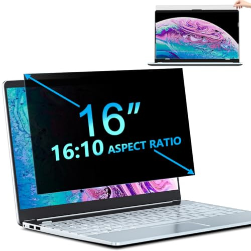 STARY Filtre écran Confidentialité 16 Pouces 16:10 - Protecteur d'écran Anti Espion, Film Anti-Lumière Bleu, Compatible avec HP/Dell/Acer/Lenovo/Thinkpad/Samsung/ASUS