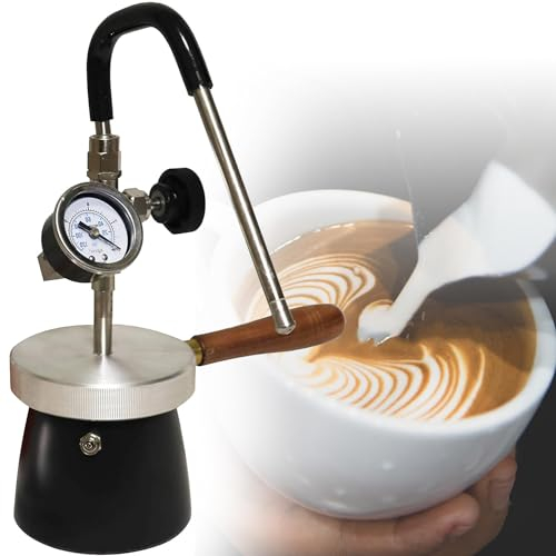 LINTAIZUO Espumador de Leche Multiusos Comercial, máquina de Espuma Agua hirviendo Vapor, espumador Leche para café Leche, con Boquilla de 3 Orificios, Llama Abierta y calefacción Placa inducción