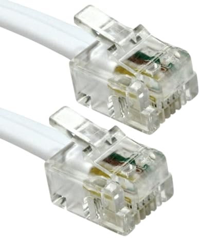 Relloh ADSL Cable RJ11-RJ11 10m - Essential DSL, Modem, BT Broadband Connectivity - Premium Quality Stable Signal Gold Plated Connectors